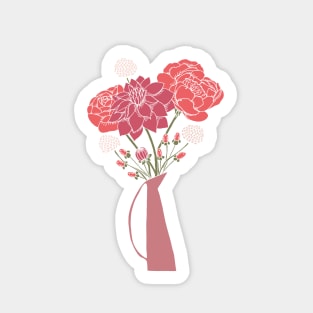 Pink Flower Bouquet in a Vase Sticker